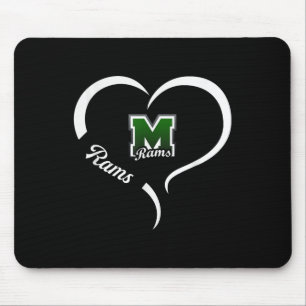 Mousepad Marshfield Rams Logotipo Half Heart Slogan Hs