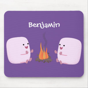 Mousepad Marshmallows cor-de-rosa lindos por desenhos anima