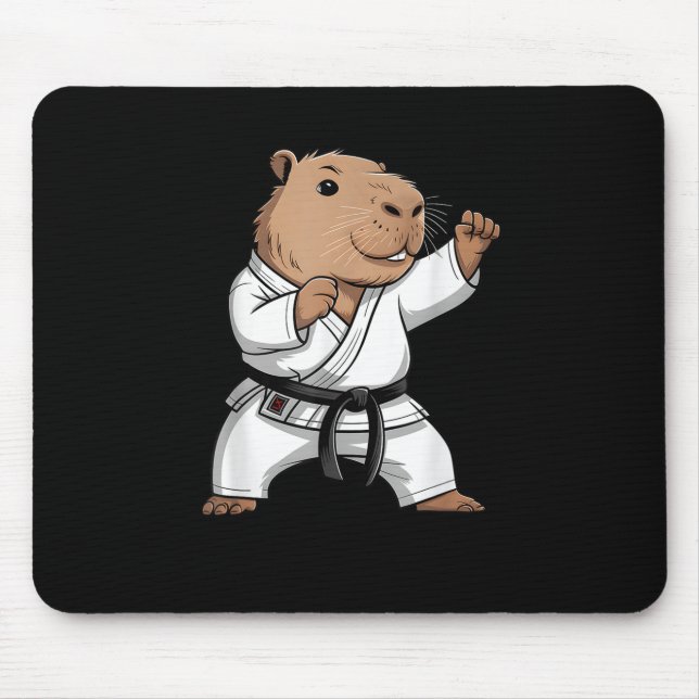 Mousepad Martial Arts Capybara Funny Karate Taekwondo Jiu J (Frente)