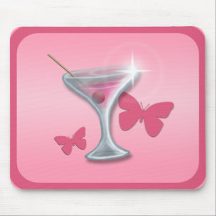 Mousepad Martini, borboleta rosa