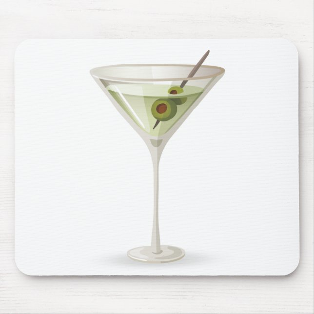 Mousepad Martini Sobre Branco (Frente)