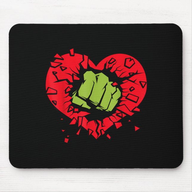 Mousepad Marvel Hulk Esmaga Coração Dia dos Namorados (Frente)