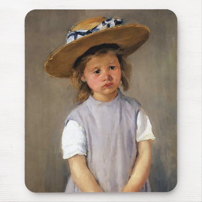 Mousepad Mary Cassatt "criança em um chapéu de palha " (Frente)