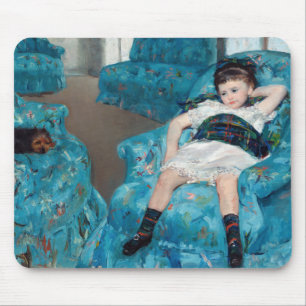 Mousepad Mary Cassatt - Menina em uma cadeira de rodas azul