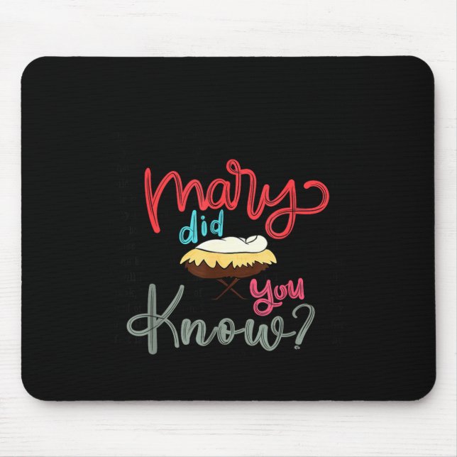 Mousepad Mary Did You Know Christian Bible Verse Christmas  (Frente)