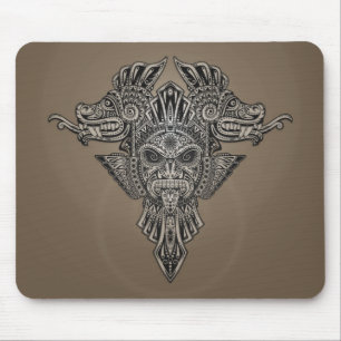 Mousepad Máscara asteca dos dragões (cinzenta)