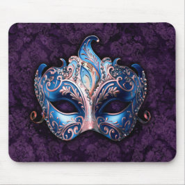 Mousepad Máscara Azul Elegante de Mascarada