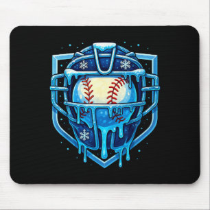 Mousepad Máscara de Apanhador de Beisebol Gotejamento de Na