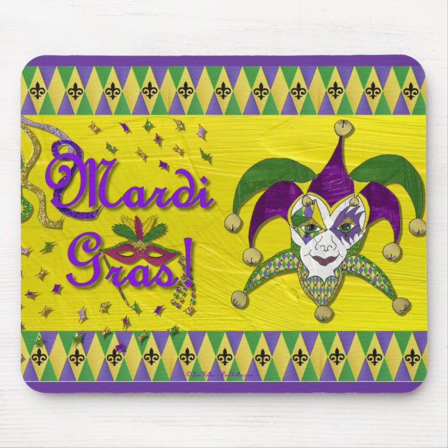 Mousepad Máscara de Bobo Carnaval Arlequim (Frente)