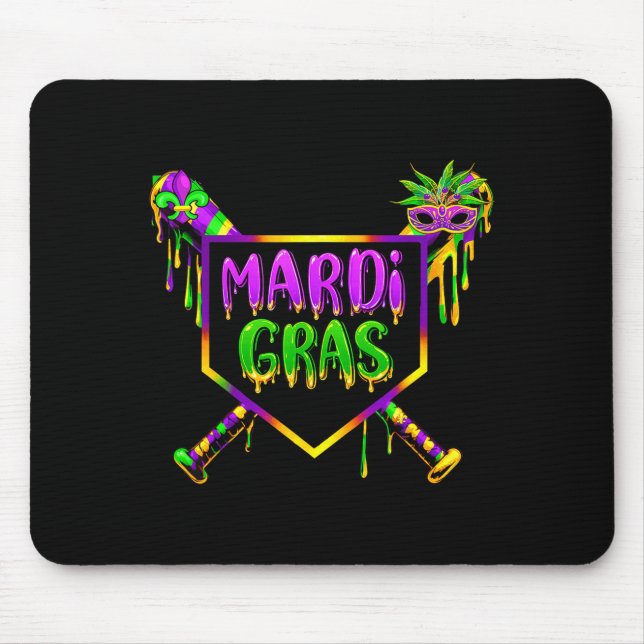 Mousepad Máscara de Carnaval de Mardi Gras de Beisebol Sorv (Frente)