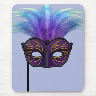 Mousepad Máscara de Carnaval de Mascarada Roxa Arte de Fest
