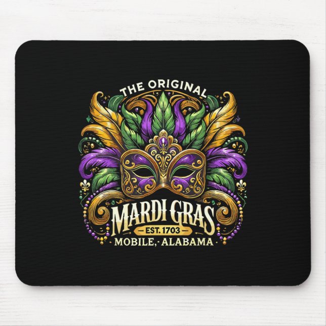 Mousepad Máscara de Mardi Gras Celebração do Carnaval de Ma (Frente)