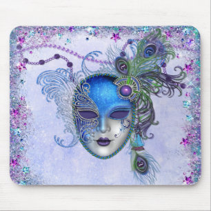 Mousepad Máscara de Mascarada de pena de Peacock