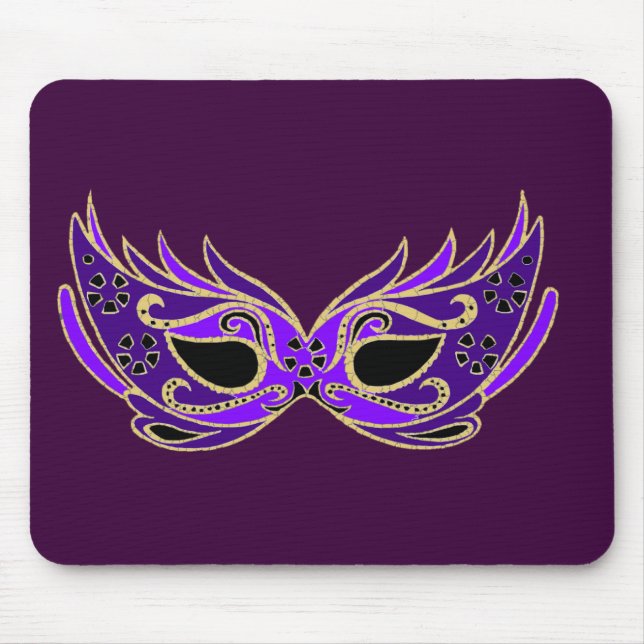 Mousepad Máscara de mascarada roxo real (Frente)