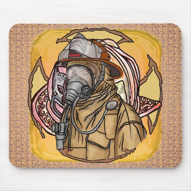 Mousepad Máscara de Mouse Bombeiro (Frente)