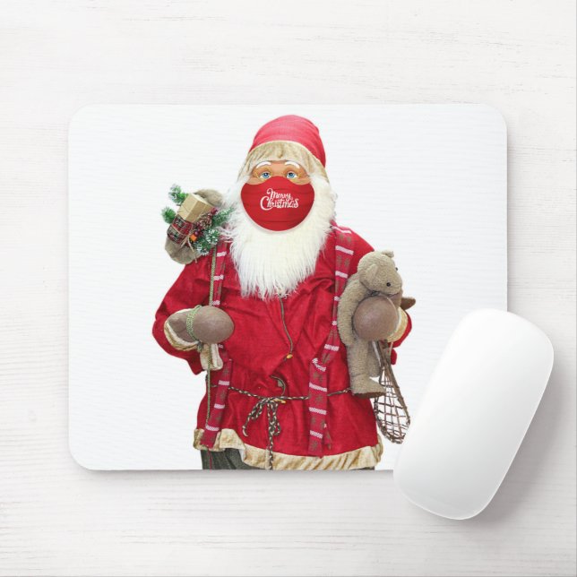 Mousepad Máscara de rosto do Papai Noel (Com mouse)