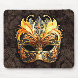 Mousepad Máscara Dourada de Mascarada Veneziana