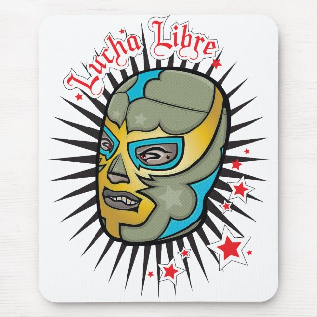 Mousepad Máscara mexicana da luta de Lucha Libre (Frente)