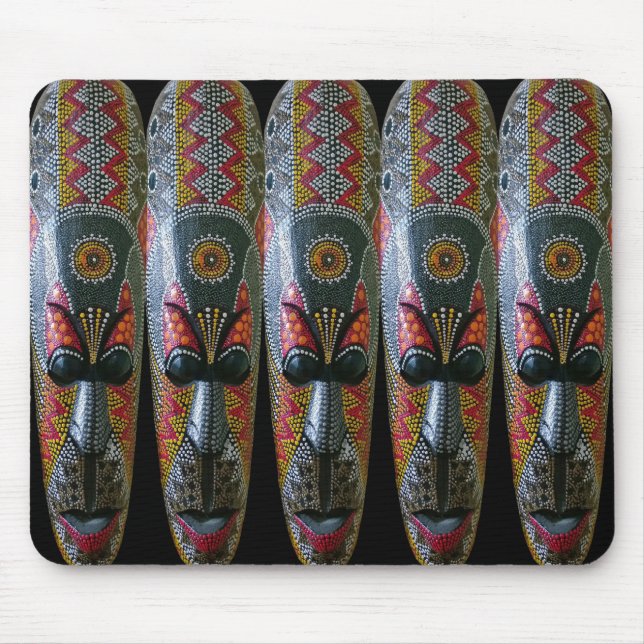 Mousepad Máscara tribal africana pintado mão (Frente)