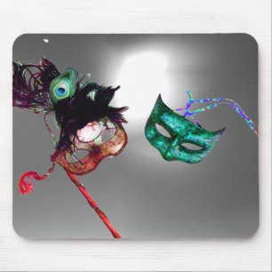 Mousepad MASCARADA branco MARDI GRAS, cinza