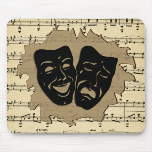 Mousepad Máscaras antigas da música e do teatro