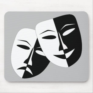 Mousepad Máscaras de Comédia e Teatro de Tragédia Muito Leg