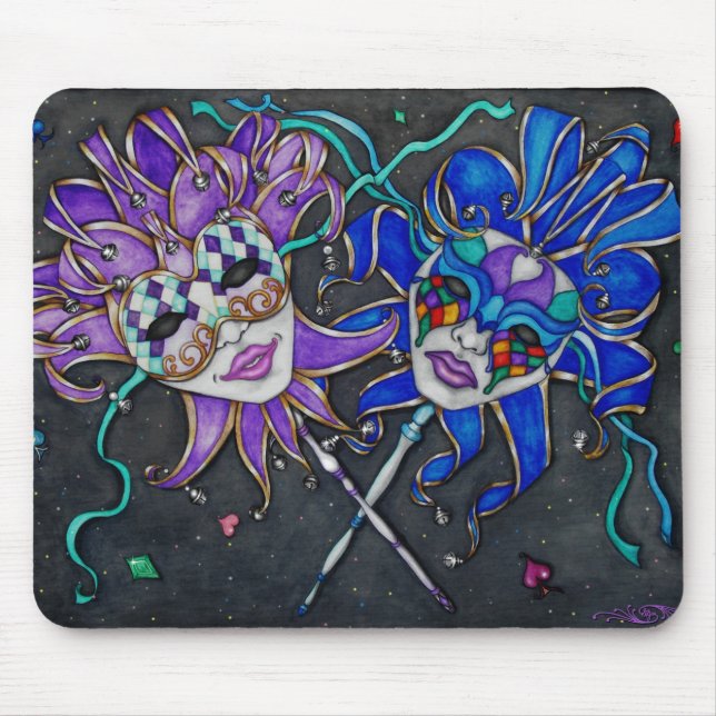 Mousepad Máscaras de Jester Comédia/Tragédia (Frente)