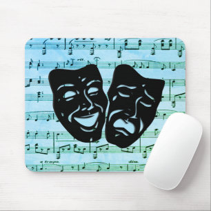 Mousepad Máscaras de Teatro de Música Azul Unem Artes