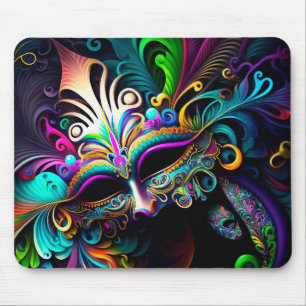 MOUSEPAD MÁSCARAS MARDI GRAS BREVEMENTE COLORIDAS