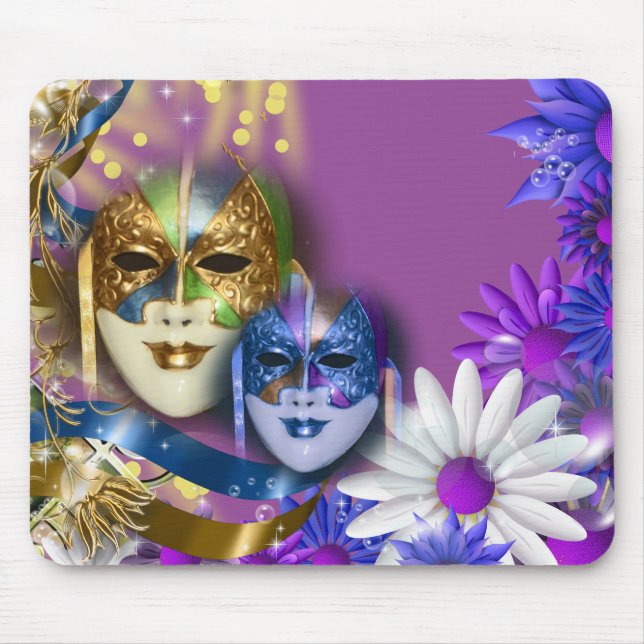 Mousepad Máscaras Venetian do quinceanera do mascarada (Frente)