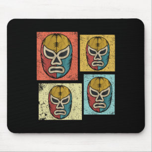 Mousepad Máscaras Vintage Lucha Libre Engraçadas Retro Luta