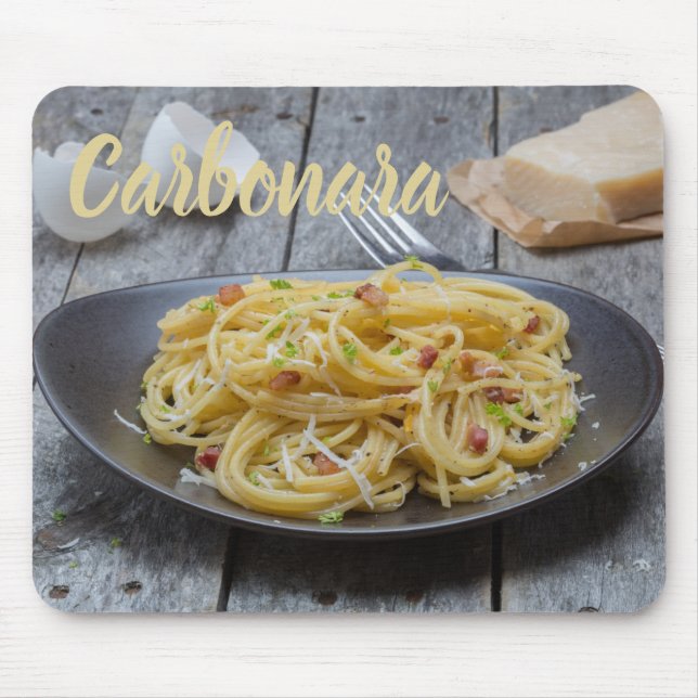 Mousepad Massas de espaguete Carbonara com Bacon e Parmesão (Frente)