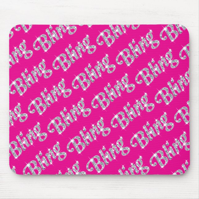 Mousepad Mat design de rato de losango rosa quente (Frente)