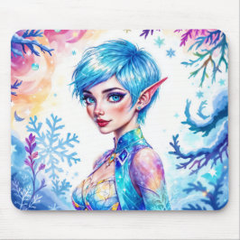 Mousepad Mata de gelo mágico e gelo da neve, conto de fadas