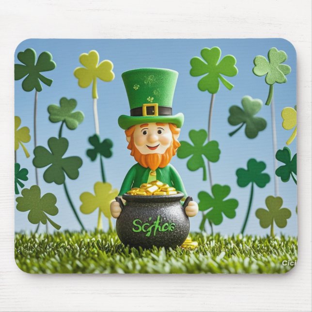 Mousepad Matador de Mouse do Dia de Patricks, Rua irlandesa (Frente)