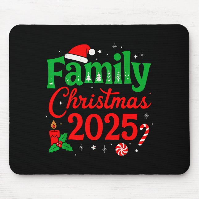 Mousepad Matching Christmas Pajamas For Family Shirt Family (Frente)