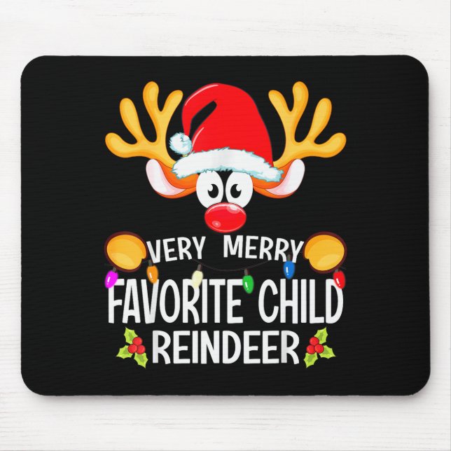 Mousepad Matching Christmas Very Merry Favorite Child Reind (Frente)