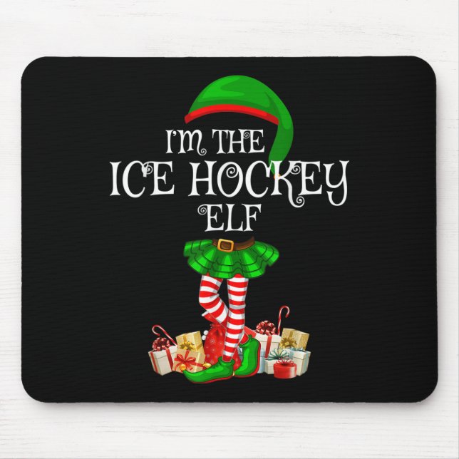 Mousepad Matching Family Group I'm The Ice Hockey Elf Chris (Frente)