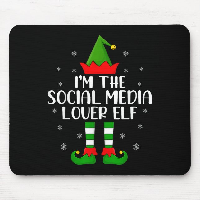 Mousepad Matching Family I'm The Social Media Lover Elf Chr (Frente)