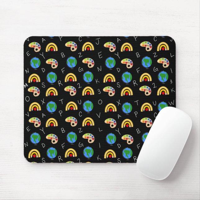 Mousepad Material escolar com números e alfabeto (Com mouse)