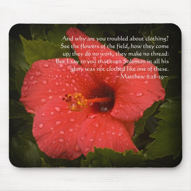 Mousepad Mateus 6:28-29 Hibiscus (Frente)