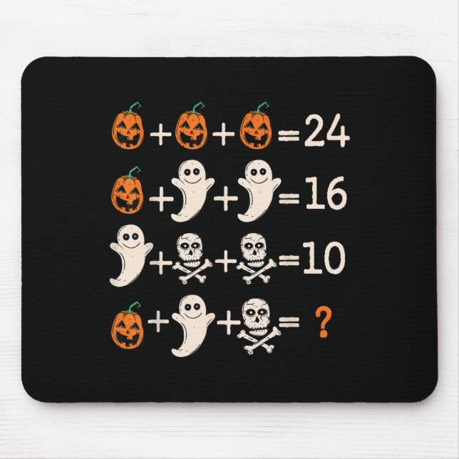Mousepad Math Teacher Halloween Algebra Operation Mathemati (Frente)