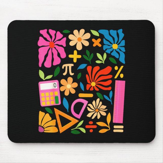 Mousepad Math Teacher Mathematics Pi Day Boho Floral Back T (Frente)