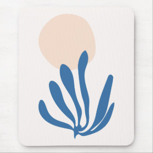 Mousepad Matisse inspirou o Celadon Blue, Peach Leaf Cutout