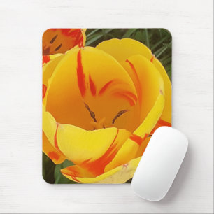 Mousepad Mato do mouse com tulipas amarelas