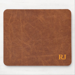 Mousepad Matriz de couro marrom faalso - acesso ao escritór