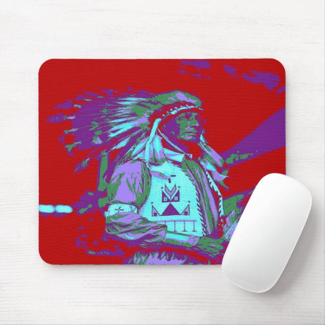 Mousepad Matriz de Mouse Nativo Americano de Pop (Com mouse)