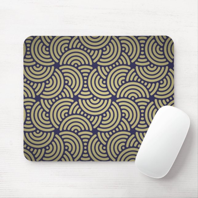 Mousepad Matriz do rato - Art Deco - Padrão Geomátrico (Com mouse)