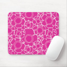 Mousepad Matriz Floral Abstrata (Rosa Quente) Arte Refinada