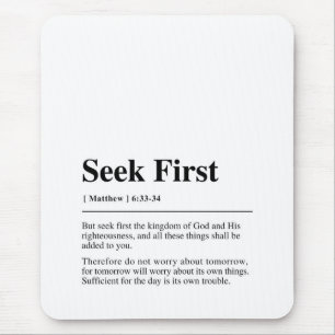 Mousepad Matthew 6:33-34 Procure primeiro